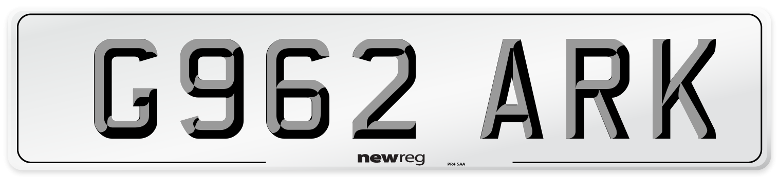 G962 ARK Number Plate from New Reg
